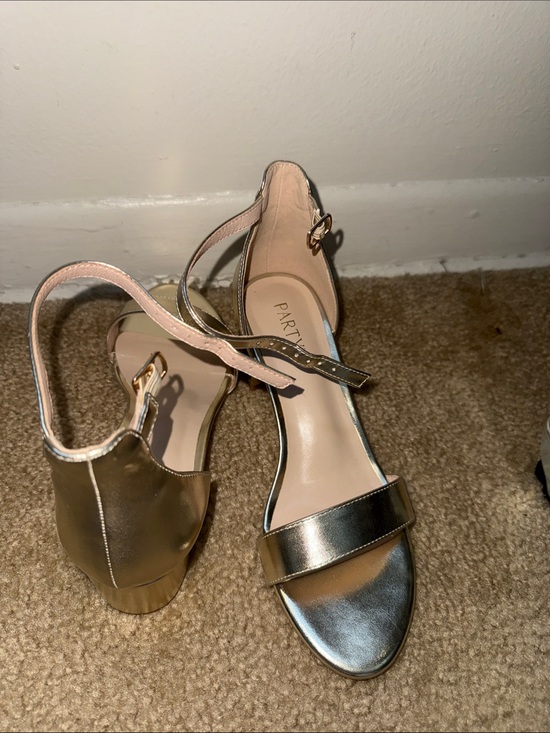Amazon Shoes - Amazon Metallic Gold Open-Toe Ankle-Strap Heels